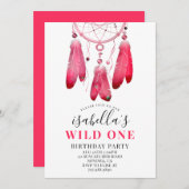 Rustic Boho Pink Dream Catcher Wild Op een dag Kaart (Voorkant / Achterkant)