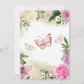 Rustic Boho Pink White Paars Floral Wedding Kaart (Achterkant)