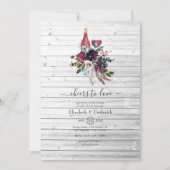 Rustic Boho Plum Red Wine Tasting Couples Shower Kaart (Voorkant)