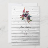 Rustic Boho Plum Red Wine Tasting Vrijgezellenfees Kaart (Voorkant)