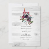 Rustic Boho Plum Wine Tasting QR Code RSVP Weddens Kaart (Voorkant)