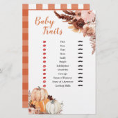 Rustic Boho Pumpkin Baby shower Baby Traits Games (Voorkant / Achterkant)
