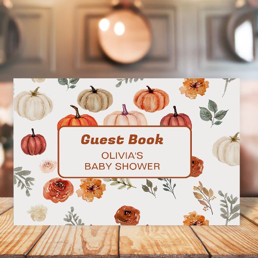 Rustic Boho Pumpkin Baby shower Guest Book Gastenboek