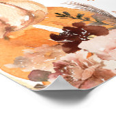 Rustic Boho Pumpkin Baby shower Kaarten & Gifts Poster (Hoek)