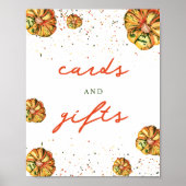 Rustic Boho Pumpkin Baby shower Kaarten & Gifts Poster (Voorkant)