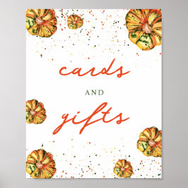 Rustic Boho Pumpkin Baby shower Kaarten & Gifts Poster