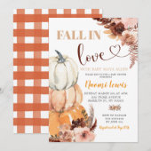 Rustic Boho Pumpkin Herfst in Love Baby shower Kaart (Voorkant / Achterkant)