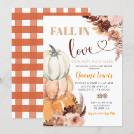 Rustic Boho Pumpkin Herfst in Love Baby shower Kaart