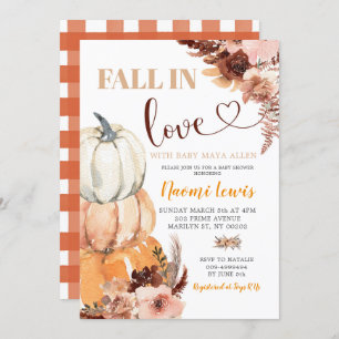 Rustic Boho Pumpkin Herfst in Love Baby shower Kaart
