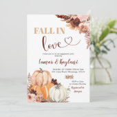Rustic Boho Pumpkin Herfst in Love Engagement Part Kaart (Staand voorkant)