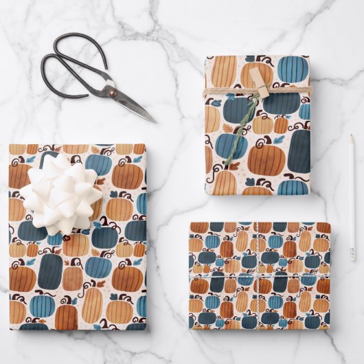 Rustic Boho Pumpkin Inpakpapier Vel (Voorkant)