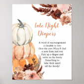Rustic Boho Pumpkin Late Night Diaper Poster (Voorkant)