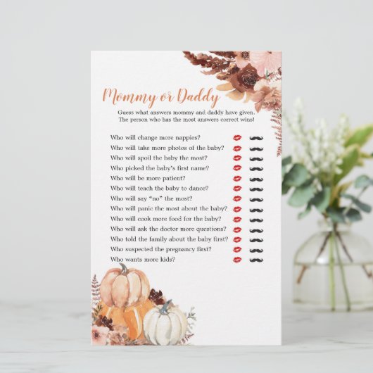 Rustic Boho Pumpkin Mama of Dad Games (Staand voorkant)