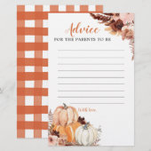 Rustic Boho Pumpkin Oh Baby Advice Kaart (Voorkant / Achterkant)