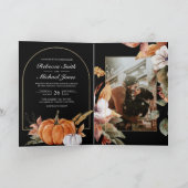 Rustic Boho Pumpkin Photo QR Code Black Wedding (Binnen)