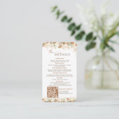 Rustic Boho QR Code Wedding Details Card  Informatiekaartje (Staand voorkant)