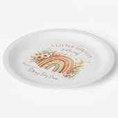 Rustic Boho Rainbow Baby Shower Papieren Bordje (Gekanteld)