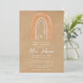 Rustic Boho Rainbow Baby Sprinkle Kaart (Staand voorkant)
