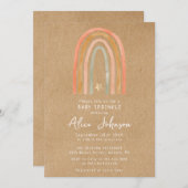 Rustic Boho Rainbow Baby Sprinkle Kaart (Voorkant / Achterkant)