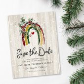 Rustic Boho Rainbow kerstparty Save the Date Aankondigingskaart