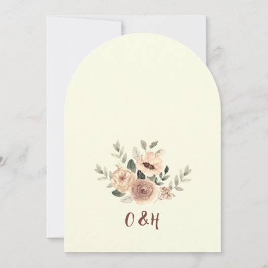 Rustic Boho Red Roses Floral Wedding Kaart (Achterkant)