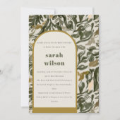 Rustic Boho Retro Arch Green Botanical Baby shower Kaart (Voorkant)