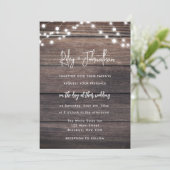 Rustic Boho Romantic Wedding Invitation Kaart (Staand voorkant)