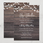 Rustic Boho Romantic Wedding Invitation Kaart (Voorkant / Achterkant)