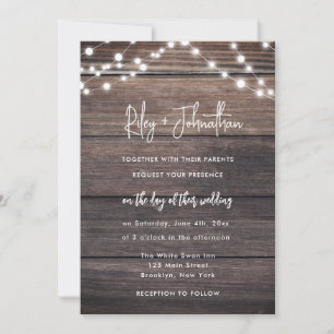 Rustic Boho Romantic Wedding Invitation Kaart