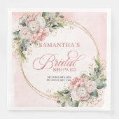 Rustic Boho Rose Gold Greenery Bridal Shower Napki Servet (Voorkant)