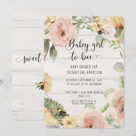 Rustic BOHO Roze bloemen mammie tot bijenschoen Kaart (Voorkant / Achterkant)