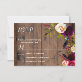 Rustic Boho RSVP donker hout