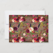 Rustic Boho RSVP donker hout Kaartje (Achterkant)