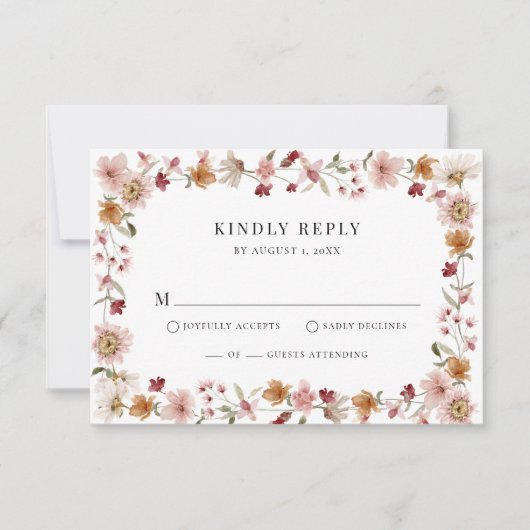 Rustic Boho RSVP-kaart RSVP Kaartje (Voorkant)