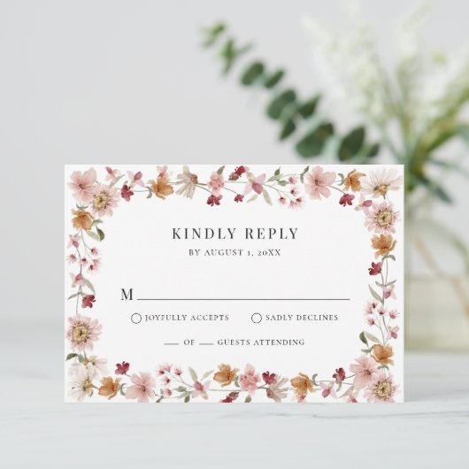 Rustic Boho RSVP-kaart RSVP Kaartje (Staand voorkant)