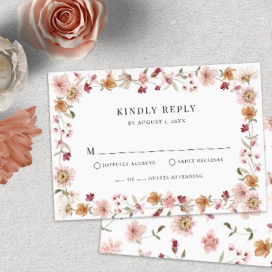 Rustic Boho RSVP-kaart RSVP Kaartje