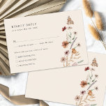 Rustic Boho RSVP-kaart RSVP Kaartje<br><div class="desc">Rustic Boho RSVP-kaart. Deze stijlvolle en elegante waterverf biedt prachtige,  handbeschilderde wildbloemen die een mooie kreet vormen met een verloving foto om je te personaliseren. De achterkant bevat een mooie coördinerende boeket met tekst voor personaliserende doeleinden. Vind overeenkomende objecten in het Collectie van de Wilde Bouw van Tan Boho.</div>