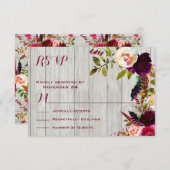 Rustic Boho RSVP verweerd hout (Voorkant / Achterkant)