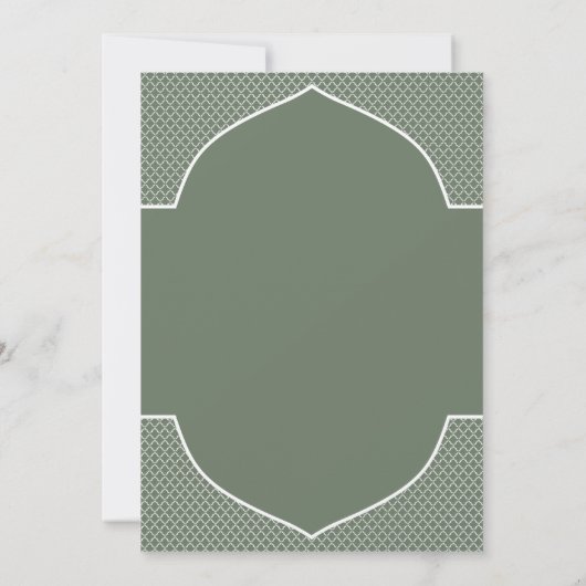 Rustic Boho Sage Green Ethnic Indian Arch Wedding Kaart (Achterkant)