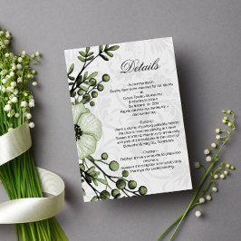 Rustic Boho Sage - Groene details Informatiekaartje