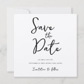 Rustic Boho Save the Date Handwrited Font Square Kaart (Voorkant)