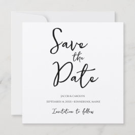 Rustic Boho Save the Date Handwrited Font Square Kaart