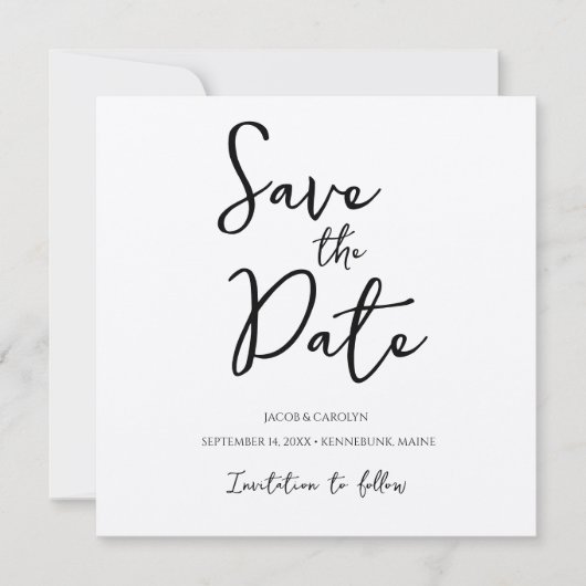 Rustic Boho Save the Date Handwrited Font Square Kaart (Voorkant)