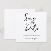 Rustic Boho Save the Date Handwrited Font Square Kaart (Voorkant / Achterkant)