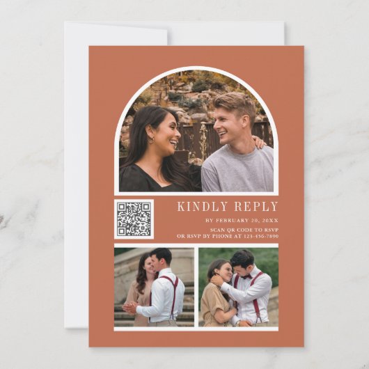 Rustic Boho Seashells Nautical QR Code Weddenschap Kaart (Achterkant)