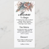 Rustic Boho Silver & Pink Floral Wedding Menu (Voorkant)