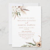Rustic Boho Simple Floral Wedding Kaart (Voorkant)