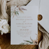 Rustic Boho Simple Floral Wedding Kaart