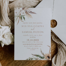 Rustic Boho Simple Floral Wedding Kaart