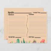 Rustic Boho Southwest Catcus Recipe Kaarten (Voorkant / Achterkant)